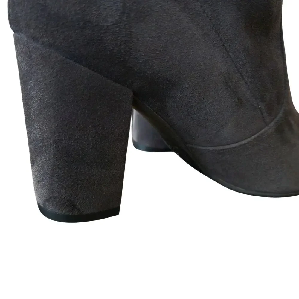 Stuart Weitzman Tieland Slate Gray Suede Over The Knee Boot Size 7 W Thigh High - Picture 10 of 11